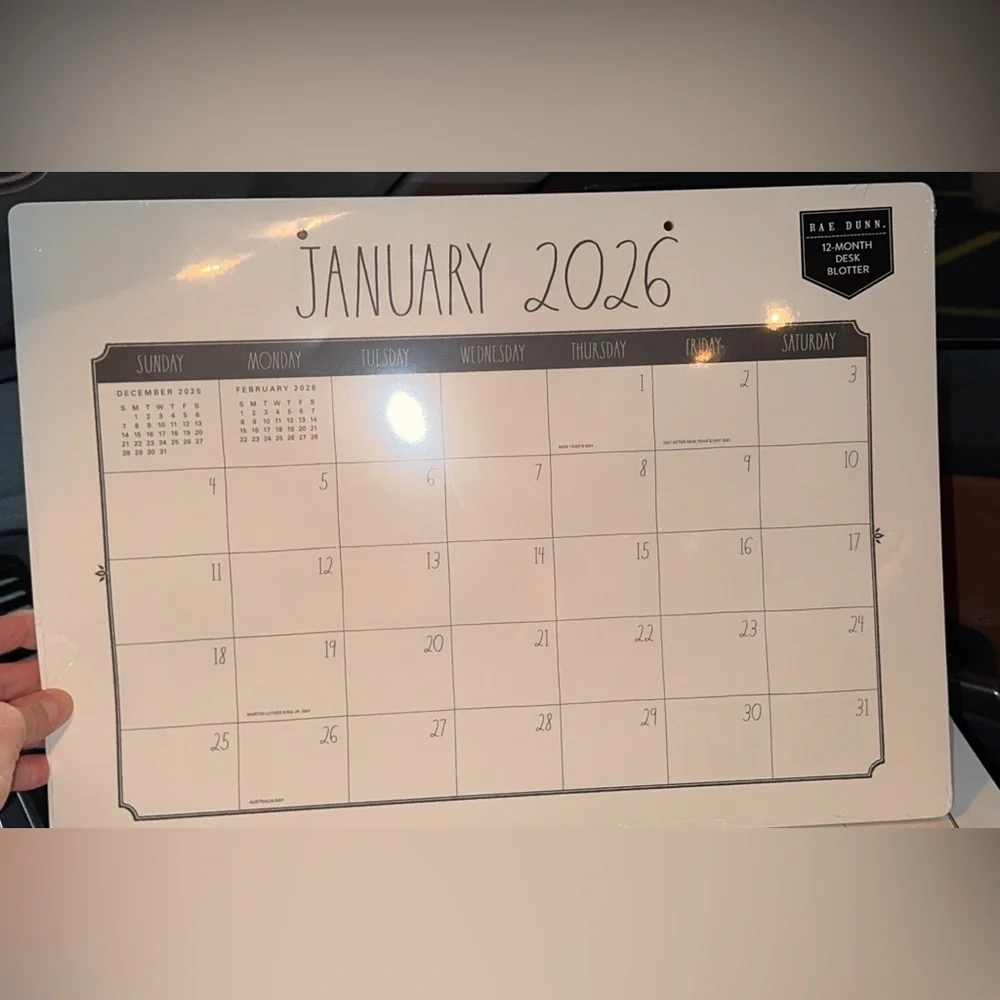 SALE NWT Rae Dunn January-December 26’ LRG Desk Blotter Monthly Planner Calendar